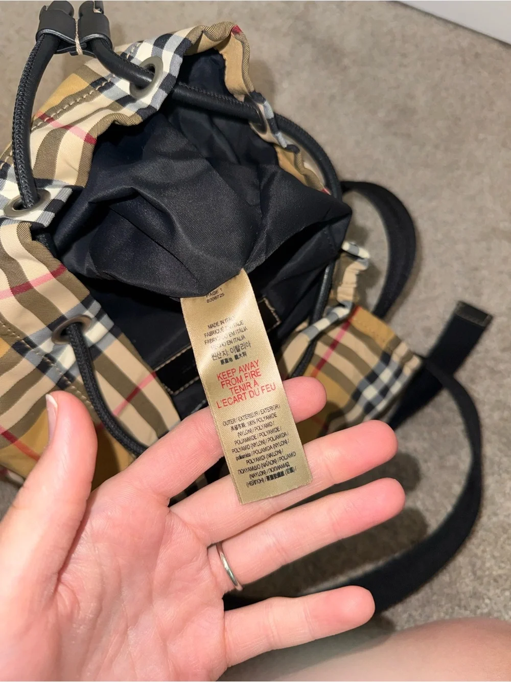 Vintage Burberry Checkered Beige Plaid Mini Backpack